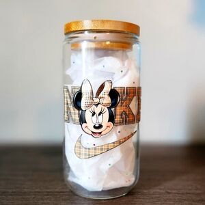16oz glass cup with lid and straw